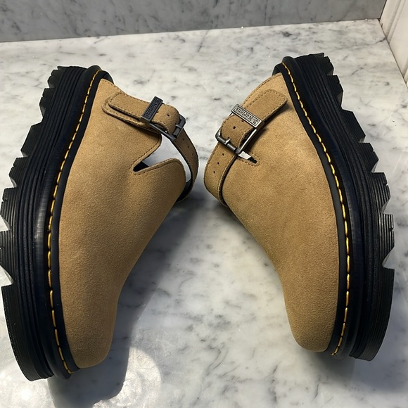 Dr. Martens Zebzag Suede Platform Mules 10 Ladies / 9 Mens NEW - Picture 6 of 14